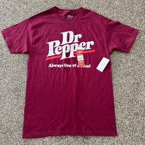 Dr Pepper Soda Red Maroon Crew Neck Pop Shirt Men's M New